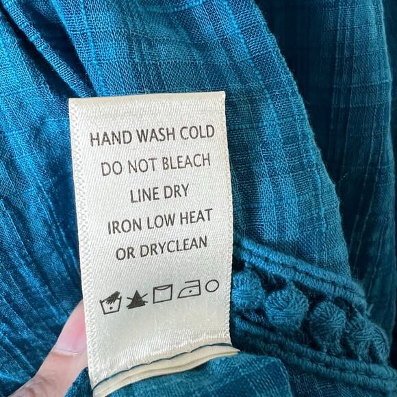 Max Studio Off The Shoulder Top XS Womens Blue Balloon Sleeve Plaid Ruffle New - Picture 9 of 9